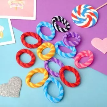 Резинка для волос "Махрушка" (набор 36 шт) полосы, 5 см