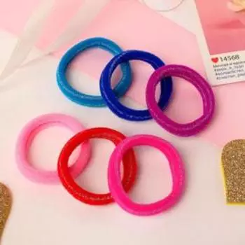 Резинка для волос "Махрушка" (набор 6 шт) перелив