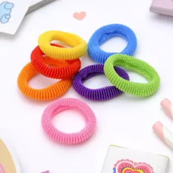 Резинка для волос "Махрушка" (набор 76 шт) 3,5 см, разноцвет