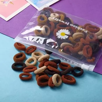 Резинки для волос «Махрушка», набор 80 шт., нежность, 2.5 см, коричневые