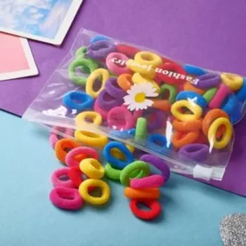 Резинки для волос «Махрушка», набор 80 шт., нежность, 2.5 см, яркие