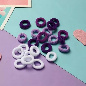 Резинки для волос «Махрушка спорт», набор 100 шт., 1.5 см, фиолетово-белые