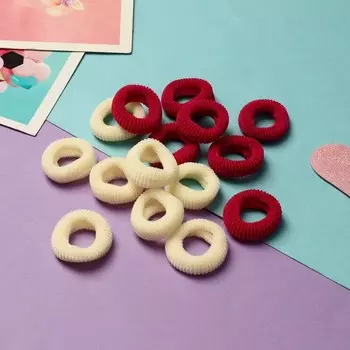 Резинки для волос «Махрушка спорт», набор 100 шт., 2 см, сиренево-бежевые