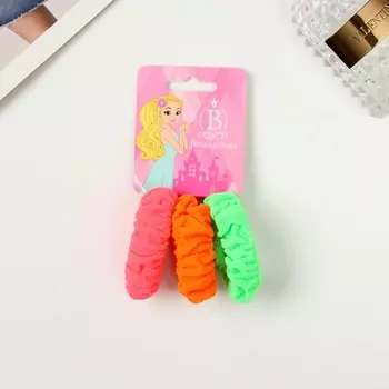 Резинки для волос «Махрушка спорт», набор 3 шт., лето яркость, 4.5 см