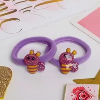 Резинка для волос "Майя" (набор 2 штуки) пчёлка, сиреневый