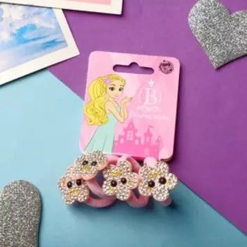 Резинка для волос "Милашка" (набор 4 шт) облачко, розовый