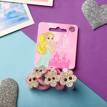 Резинка для волос "Милашка" (набор 4 шт) облачко, розовый