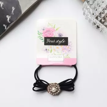 Резинка для волос «Миральда», цветок, 5 см, чёрный