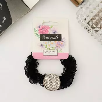 Резинка для волос «Мюриэль», изыск круг, 5 см, чёрный