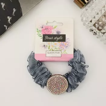 Резинка для волос «Мюриэль», волны круг, 5 см, голубой