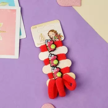 Резинки для волос «Нежность», набор 6 шт., дракончик, розовый