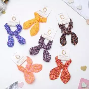 Резинка для волос "Орбита с ушками" сердечки, микс