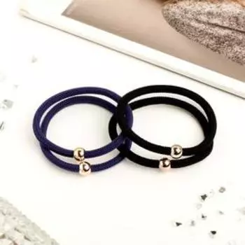 Резинки для волос «Плетение», набор 4 шт., чёрные, синие