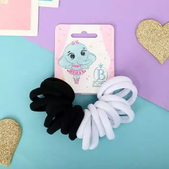 Резинка для волос "Радуга" (набор 20 шт) чёрно белый