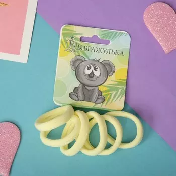 Резинка для волос "Радуга" (набор 6 шт) жёлтый