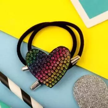 Резинка для волос "Радуга" сердечко