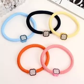 Резинка для волос "Рики" четырехлистник лунки, 5,5 см, микс