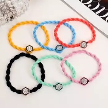 Резинка для волос "Рики" шестигранник кручение. 5,5 см, микс