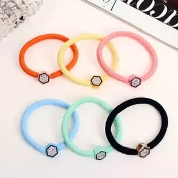 Резинка для волос "Рики" шестигранник лунки, 5,5 см, микс