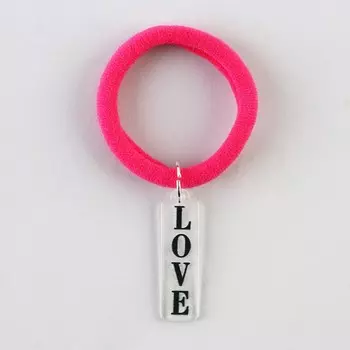 Резинка для волос с акриловым доп.элементом "Love", 4 см