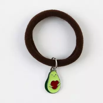 Резинка для волос с металлическим доп.элементом "Авокадо", 4 см