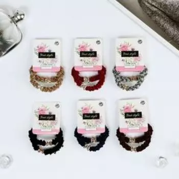 Резинка для волос "Селена" (набор 2 шт) петельки, микс