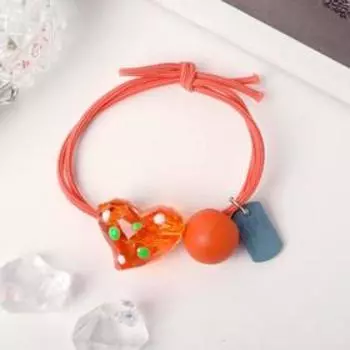 Резинка для волос "Шанталь" сердце, микс