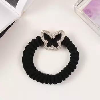 Резинка для волос «Шейл», бабочка, 6 см, чёрная