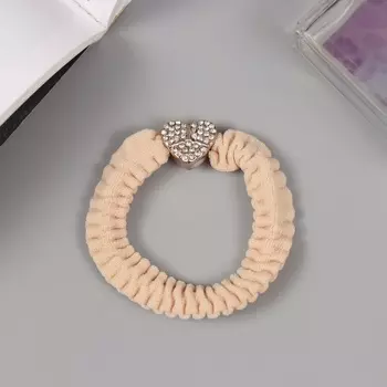 Резинка для волос «Шейл», сердце, 6 см, молочная