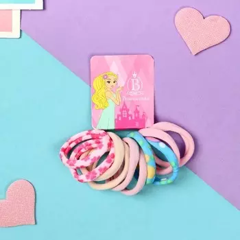 Резинки для волос «Синди», набор 10 шт., цветы колор блеск, 4 см