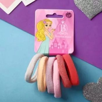 Резинка для волос "Синди" (набор 6 шт) проблеск, 4 см