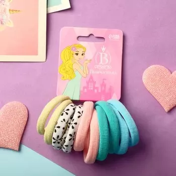 Резинка для волос "Спорт" (набор 10 шт) классика штрих-цветок, 3 см, микс