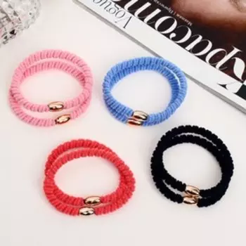 Резинка для волос "Спорт" (набор 2 шт) кручение плоское, 5,5 см, микс