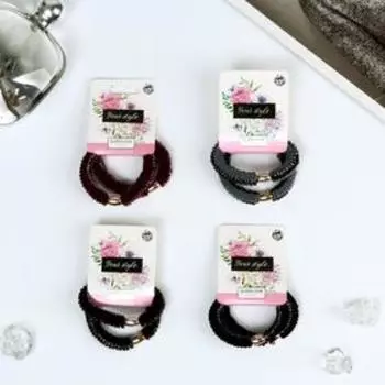 Резинка для волос "Спорт" (набор 2 шт) полоски блеск, микс