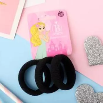 Резинки для волос «Спорт», набор 3 шт., вязание, 4 см, чёрные