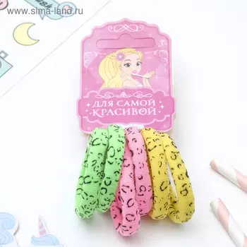 Резинка для волос "Спорт" (набор 6 шт) следы, 3,8 см, микс