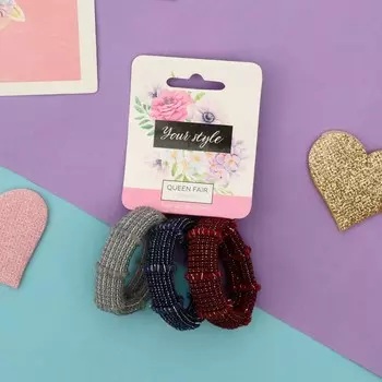 Резинки для волос «Спорт петельки», набор 3 шт., 3.5 см