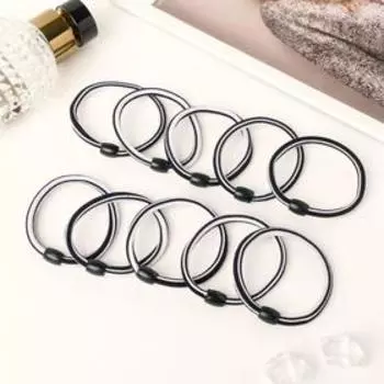 Резинка для волос "Спорт" полосатик, 4 см, чёрно-белый