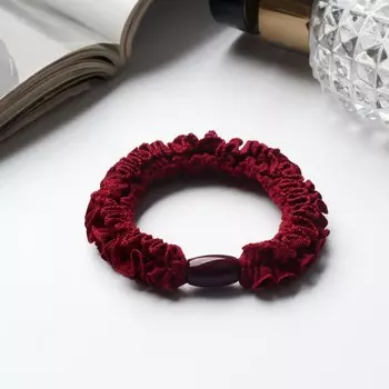 Резинка для волос "Спорт" воздушная волнушка, 5 см, бордовый