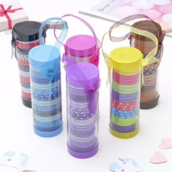 Резинки для волос «В тубе», набор 24 шт., простые, МИКС