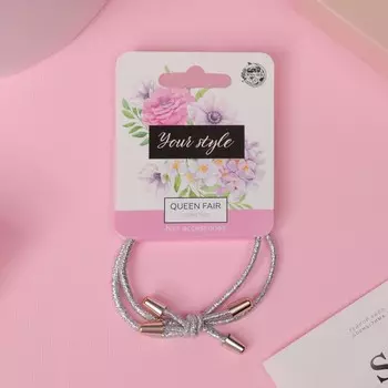 Резинка для волос "Валерия" 6 см, серебро