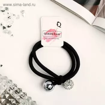 Резинка для волос "Валерия" шарики, 6 см, чёрный