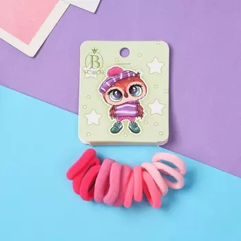 Резинки для волос «Венди», набор 12 шт., шапочка с помпоном, 2.5 см, розовые