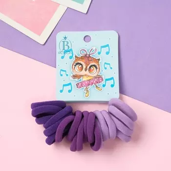 Резинки для волос «Венди», набор 20 шт., балерина, 2 см, сиреневые, фиолетовые