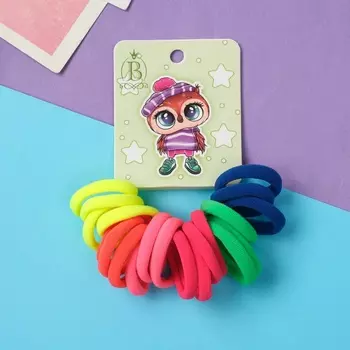 Резинки для волос «Венди», набор 20 шт., шапочка с помпоном, 3 см