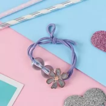 Резинка для волос "Венера" цветочек бусинки, микс