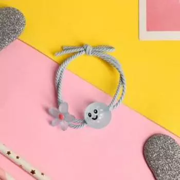 Резинка для волос "Венера" цветочек смайлик, микс