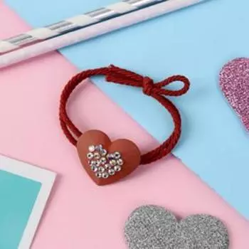 Резинка для волос "Венера" сердечко стразы, микс