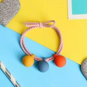 Резинка для волос "Венера" шарики матовые, микс