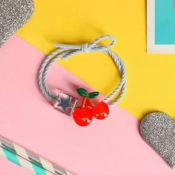 Резинка для волос "Венера" вишенка кубик, микс